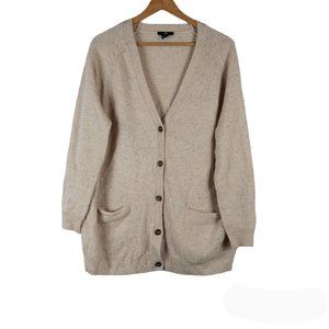 H&M Cream Confetti Button Front Cardigan Shiny Size Medium